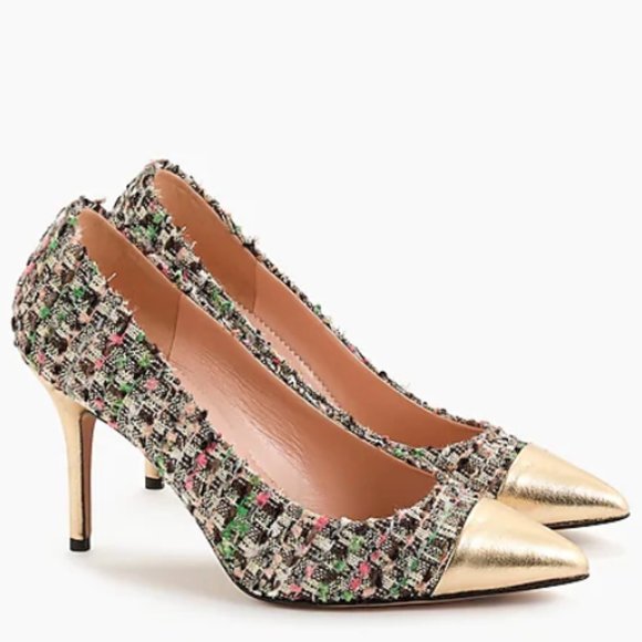 J. Crew Shoes - J. Crew Collection NIB Elsie tweed pumps with gold